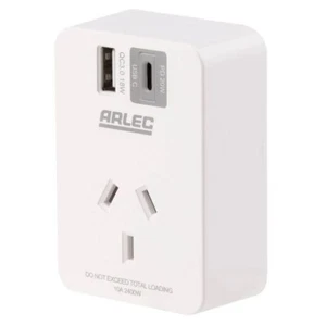 Arlec Power Adapter with Rapid Charging USB A&C PD20W - Picture 1 of 2