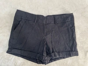 Maurices Womens Charcoal Black Lace Print Shorts Pockets Zip Size 18 - Picture 1 of 9