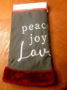 Gonna albero di Natale 38" rotonda con orlo in peluche, scritta ricamata - Foto 1 di 6