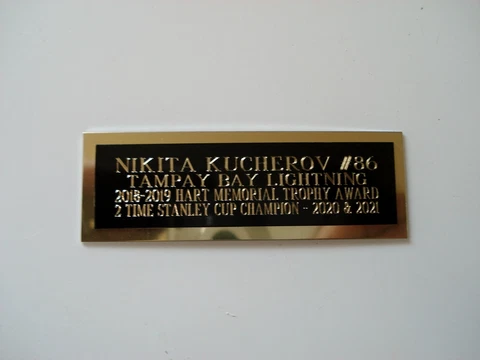 Nikita Kucherov Tampa Bay Lightning Nameplate For Hockey Card  / Plaque 1" X 3" Cover