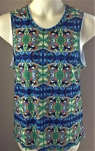 Sam Edelman Womens PARROT TOP L NEW Sleeveless Shirt NWT $59 Tulum Bird LARGE - Picture 1 of 2