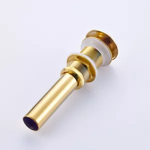 Bathroom Golden Brass Pop Up Drain Faucet Vessel Sink Drain Without Overflow - Picture 1 of 5