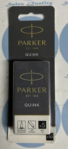 # Parker Quink Double Pack Ink Cartridges Black Ink For Fountain Pen Pack Of 10 - Picture 1 of 3