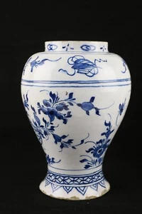 Antique Blue & White Dutch Delft Chinoiserie Vase 18thC - Picture 1 of 24