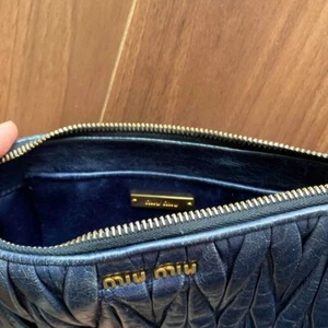 MIU MIU Matelassé clutch bag ash navy blue vintage hand bag Women’s Used - Picture 1 of 7