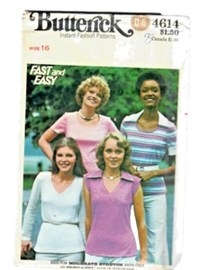 Butterick 4614 Misses Close-fit T-Shirt Sleeve Variations Sewing Pattern Size 16 - Picture 1 of 4