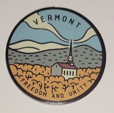 Vermont State Field Landscape Sticker 2-Pack w/ Freedom & Unity - Vermont,...