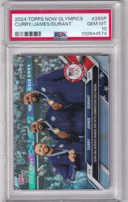 PSA 10 GEM 2024 TOPPS NOW OLYMPICS LEBRON JAMES STEPHEN CURRY DURANT #26SP  GR69 - Image 1 of 2
