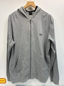 Hugo Boss Full Zip Hoodie Grau Gr. L Logo Stickerei Freizeit Sweatshirt - Bild 1 von 7