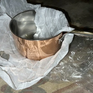 Sartén para salsa de cobre Williams Sonoma 3QT con tapa *NUEVA EN CAJA* - Imagen 1 de 10