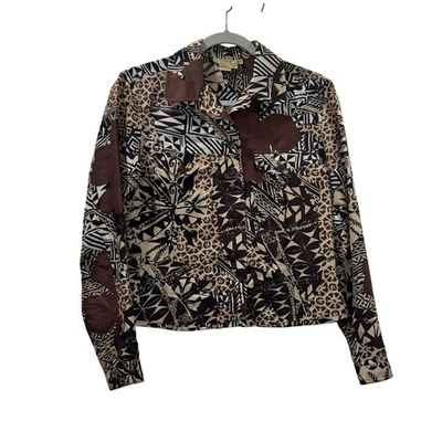 Chaqueta abotonada vintage 100 % seda - talla SP (pequeña pequeña) Foto 1 de 4