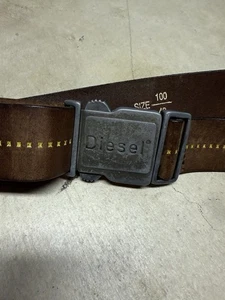 Vintage Diesel Carabine brauner Ledergürtel Größe 100/40 Made In Italy - Bild 1 von 6