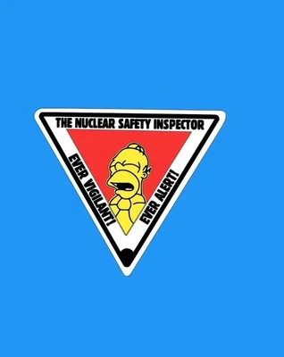 HOMER SIMPSON CUSTOM MADE NUCLEAR INSPECTOR VINYL DECAL STICKER 6X5.25 INCH!  - Image 1 of 4
