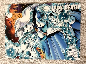 Lady Death Poster # 2 by Steven Hughes 95 Chaos Comics DOUBLE SIDED 10x14 - Picture 1 of 2