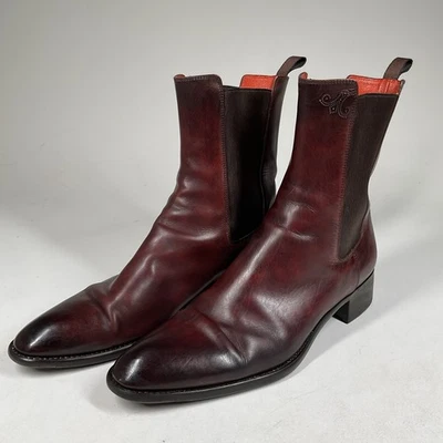 Botas Chelsea Santoni Velatura Cuero Marrón Para Hombre US 10 EU 43 Hechas en Italia Foto 1 de 4