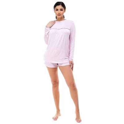 Conjunto de pijama feminino Emerson Road pequeno rosa girafa babados manga longa novo com etiquetas - Imagem 1 de 4
