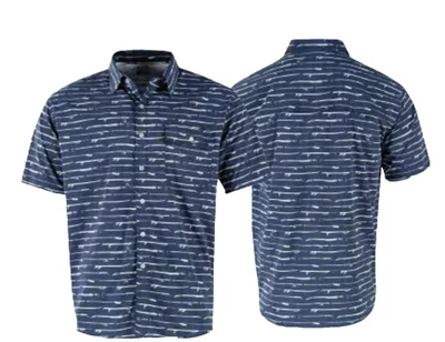 Salt Life Tools Of  The Trade  Performance Woven UV 30 Navy L Live Salty NWT - Image 1 of 4