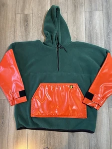 Chaqueta Pullover Guy Cotten Yukon Tongass Polar XL Naranja Verde Pesca Con Capucha - Imagen 1 de 10