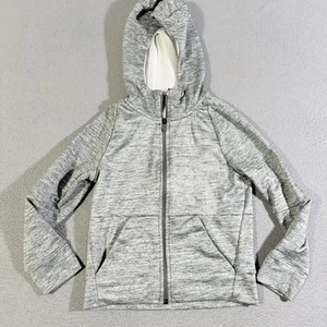 Nike Swoosh Dri Fit Hoodie durchgehender Reißverschluss grau Jugend Jungen Größe Small Tasche - Bild 1 von 8