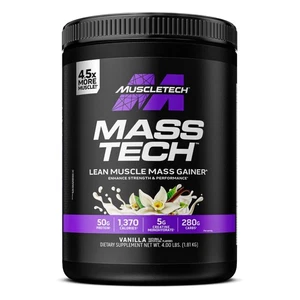 MuscleTech Mass Tech Protein Powder, Lean Muscle Mass Gainer, Vanilla, 4 lbs - Picture 1 of 7