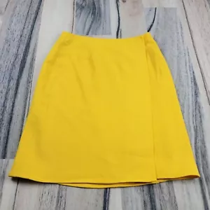Ralph Lauren Skirt Womens 2 Mustard Yellow Purple Label Wool USA Mini Wrap Lined - Picture 1 of 7