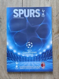SPURS vs AC MILAN UEFA CHAMPIONS LEAGUE PROGRAMME 2010/11 TOTTENHAM HOTSPUR - Picture 1 of 2