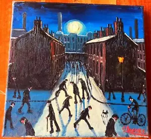 Original BEST Oil Painting Northern Art James Downie : The Town Road - Picture 1 of 2