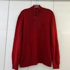 Vintage Polo Ralph Lauren Mens Ren Cotton Knit Henley 1/4 Sweater Size Large