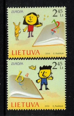 Lithuania Sc 917-8 MNH Set of 2010 - Europa issue - Childrens Educations - HY06 Cover