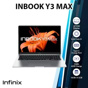 Inifnix Inbook Y3 Max Windows PC Laptop (Silver/16GB RAM 512GB SSD/NEW) - Picture 1 of 6