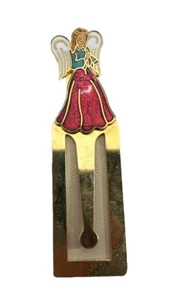 OM Vintage Angel Brass Bookmark – Cloisonné Enamel Accent - Picture 1 of 5
