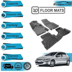 3D Molded Interior Car Floor Mat for Peugeot 307 (Black)