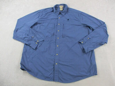 LL Bean Shirt Mens 2XLT Blue Hiking Performance Fishing Nylon Georgia Peach - Image 1 of 4