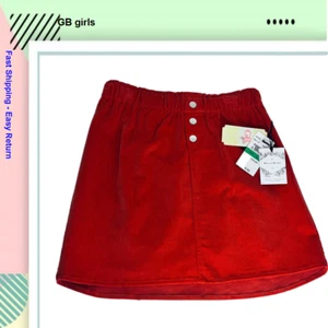 GB Gianni Bini Skirt Girls London Calling Rust corduroy Fall Holiday [ 5] - Picture 1 of 2