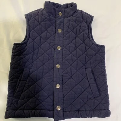 Janie and Jack Boys Vest Quilted Snap Button blue Size 3 To 4 Kids Youth Navy Bl - Image 1 of 4