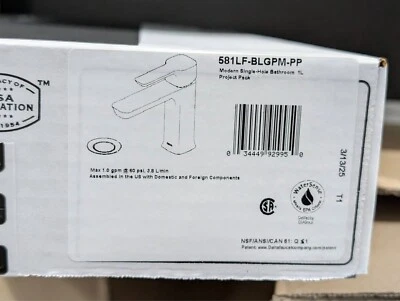 Delta Modern 1GPM Single Hole Bathroom Faucet Push Pop-Up Drain 581LF-BLGPM-PP - Image 1 of 4