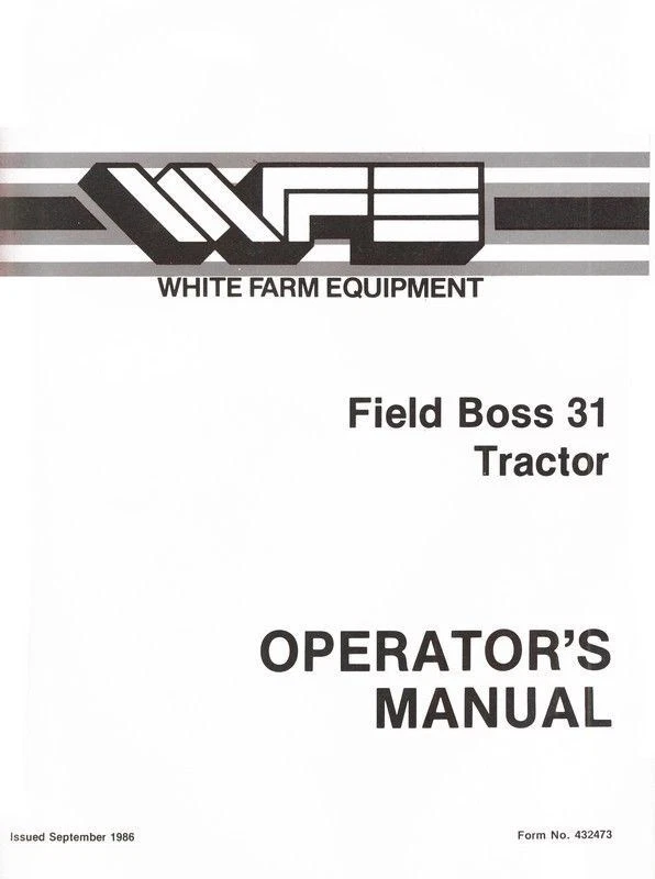 White Oliver Field Boss 31 Tractor Owner Operators Manual OL - Image 1 of 1