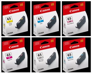 Genuine Canon CLI-65 Original Ink Cartridges Canon Pixma Pro-200 MULTI-COLOR - Picture 1 of 9