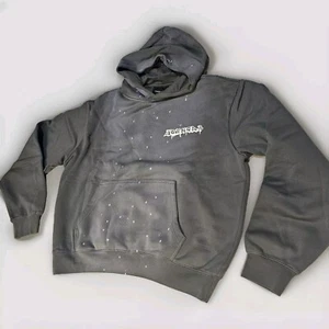 YoungLA 5081 GRAFFITI Hoodie Size Med Grey WASH Splatter Streetware Unisex - Picture 1 of 15