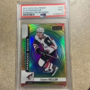 Clayton Keller 2017-18 OPC Platinum Rainbow Color Wheel Rookie PSA 9 - Picture 1 of 2