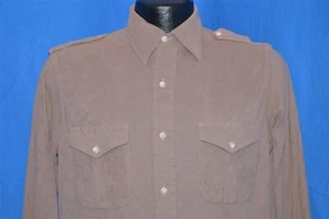 vintage 70s SEARS FIELDMASTER TAN MENS BUTTON DOWN HUNTING SHIRT MEDIUM M - Picture 1 of 3