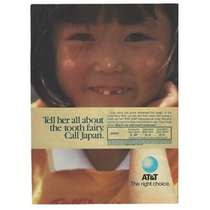 AT&T Print Ad 1987 Telephone Communications Long Distance Japan Reach Out Touch - Picture 1 of 2