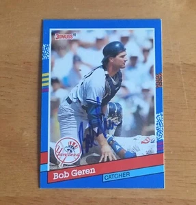 Bob Geren New York Yankees Signed Autograph 1991 Donruss Baseball Card - Imagen 1 de 2