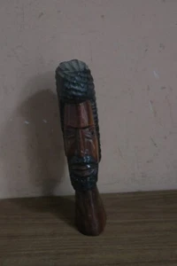 "Estatua de hombre africano étnico tallada a mano de colección hecha a mano de 9" - Imagen 1 de 6