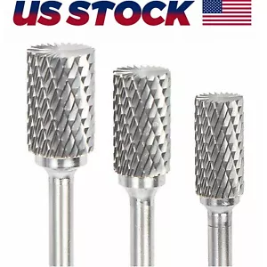 1/4" Tungsten Carbide Head Burr Rotary Drill Bits Tools Cutter Files Set Shank - Picture 1 of 19
