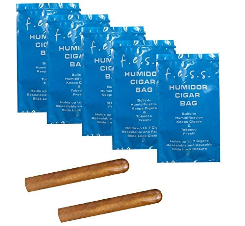 5 Pack FESS Products Travel Pouch Cigar Bag Ziplock Humidor Humidifier - Image 1 of 1