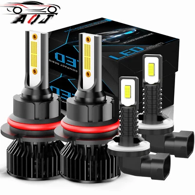 For Dodge Ram 4000 1999-2002 4X LED Headlights Hi/Lo Beam+Fog Light Bulbs Combo - Image 1 of 4