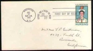 US. 1190. 4c. Sttudent Nurse Lighting Candle, Nursing Issue. FDC. 1961 - Picture 1 of 1