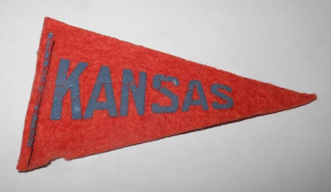 1936 BF3 NCAA Football University of Kansas Jayhawks Pin Souvenir Mini Pennant Cover