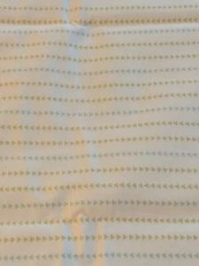 Blue/Green Triangle On Cream Cotton Fabric-By Half Yd(Bee Basics, Edyla Silar) - Picture 1 of 3